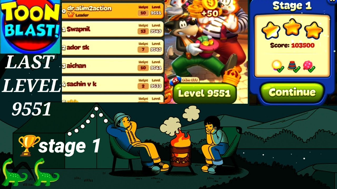 Toon blast level 9551|👯Stage 1|Toon blast Cup🏆
