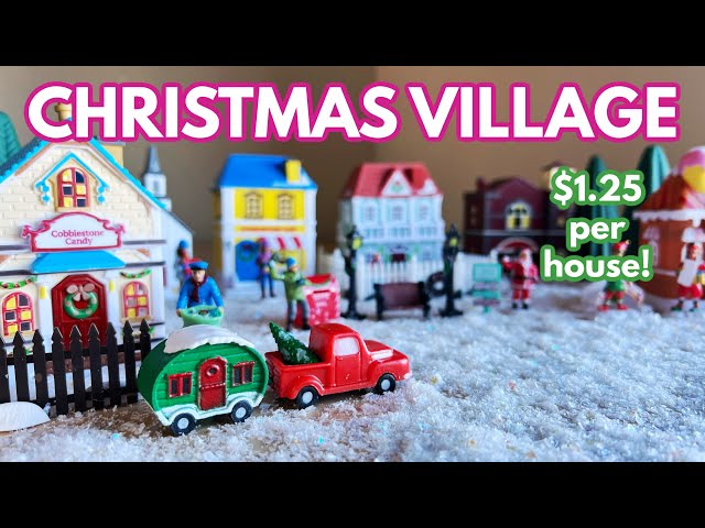 Dollar Tree Cobblestone Corner Christmas Village Haul & Review LED  Christmas Tree Underdark 