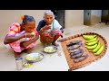 Climbing Perch Fish with Raw Banana Cooking by Tribe Grandmothers in Santali Tribal Village Cooking