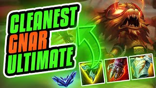 THIS PERFECT ANIMATION CANCEL ULTI WON US THE GAME!!! Season 13 Gnar Ranked Lol Gameplay