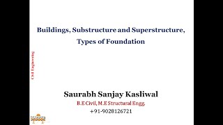 Buildings, Substructure and Superstructure, Types of Foundation