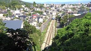 【運行最終日】熊本電鉄200形　池田～打越間の丘の上より