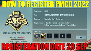 HOW TO REGISTER IN PMCO FALL 2022 | PUBG MOBILE CLUB OPEN 2022 | FULL EXPLAINED  | TYSON GAMING