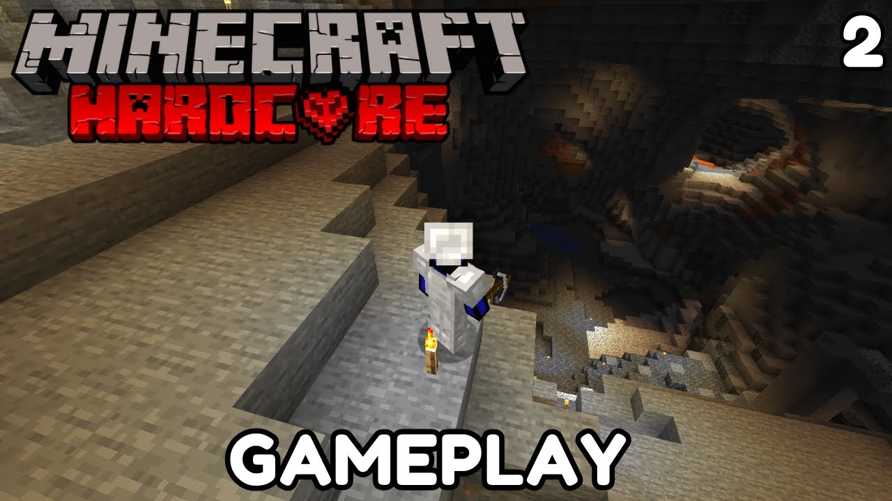 Minecraft Hardcore Survival - Exploring A Large Cavern - Episode 2 - No ...