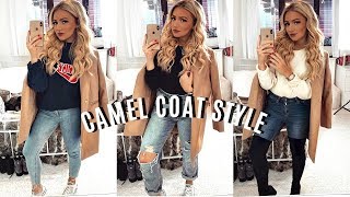 camel coat winter outfit