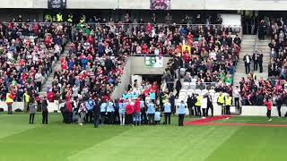 Players Enter Field To Meet Irish President Michael D Higgins- Liam Miller Tribute -Pairc Ui Chaoimh