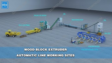 WOOD BLOCK EXTRUDER AUTOMATIC LINE WORKING SITES