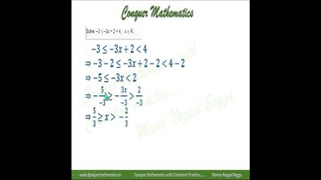 Solution of the double Inequality -3x+2 is greater than & equal to -3 and strictly less than 4 in R