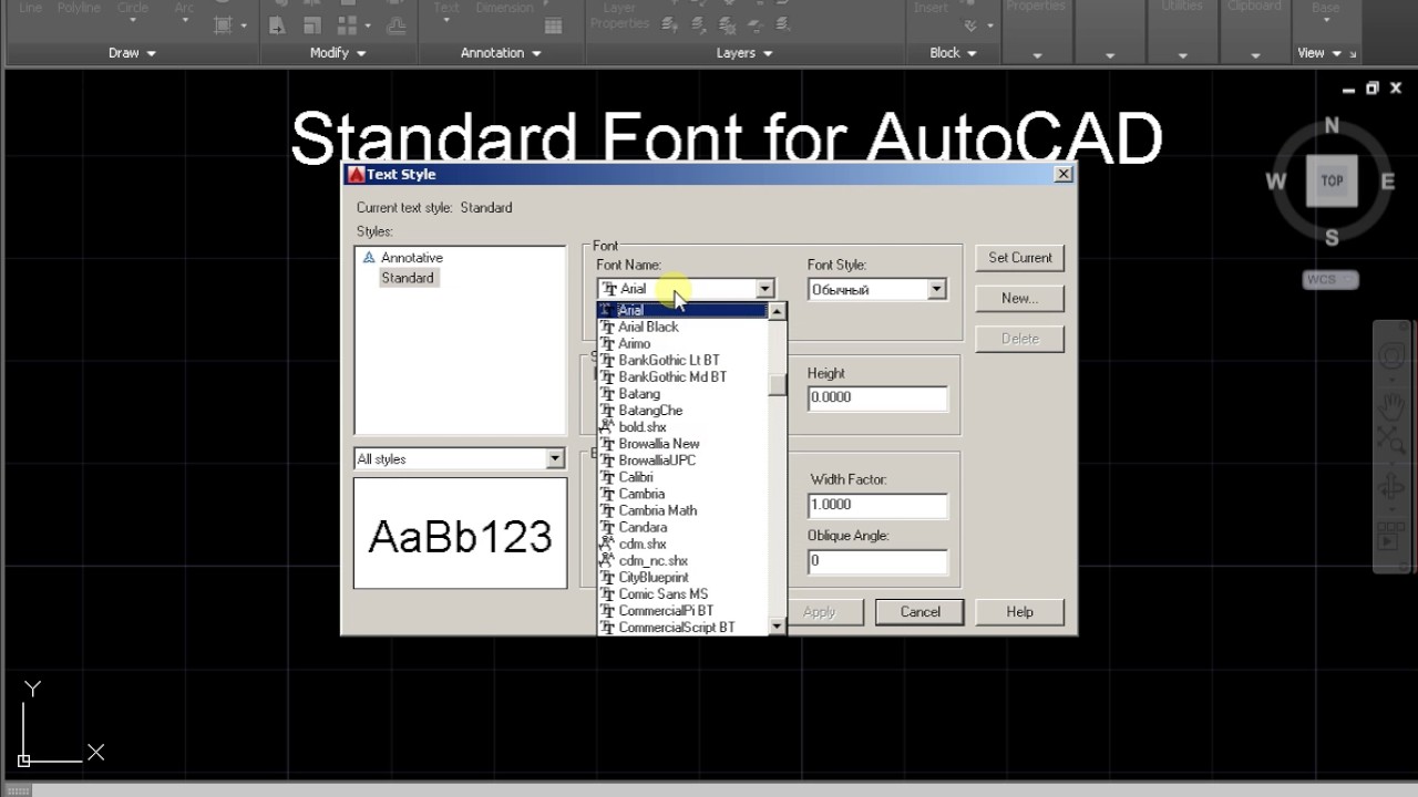 standard autocad fonts