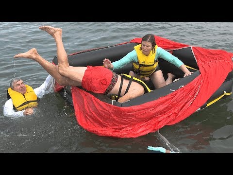 How to Deploy a Survival Life Raft - Actual Water Footage