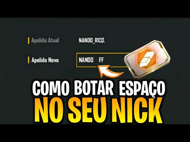 COMO COLOCAR ESPAÇO NO SEU NOME DO FREE FIRE 