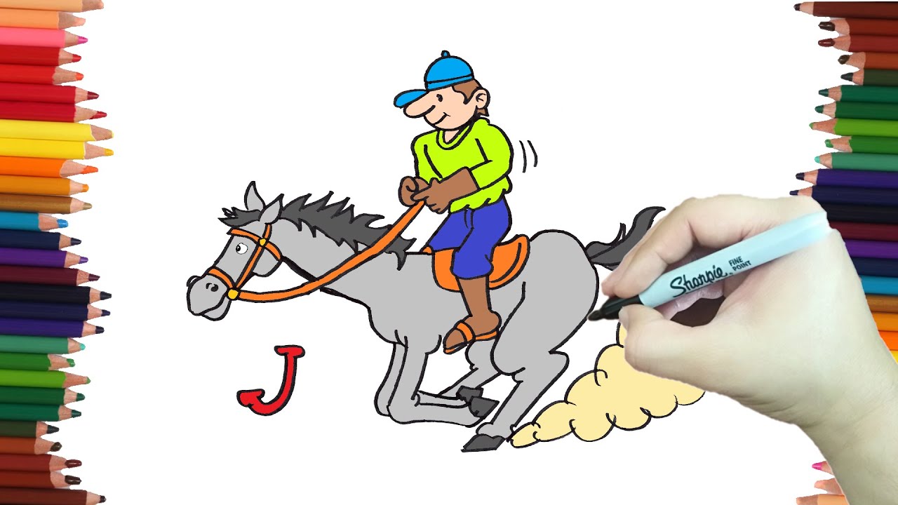 como-dibujar-un-jinete-dibujos-con-la-letra-j-paso-a-paso-y-muy-f-cil
