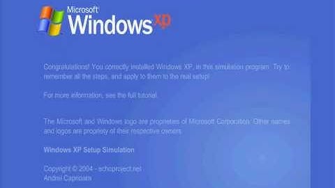 Installing Windows XP (Short Simulation)