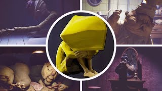 Little Nightmares - All Bosses + Cutscenes with Commentary