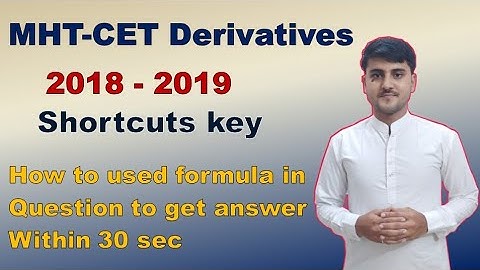 Derivative MHT-CET Question Solution 2021-22 | Shadab Khan