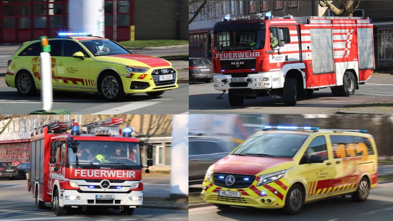 [DLK mit Alarm zur Wache|OrgL,ELW-RD] Einsatzfahrten der Feuerwehr & Rettungsdienst der Stadt Bremen