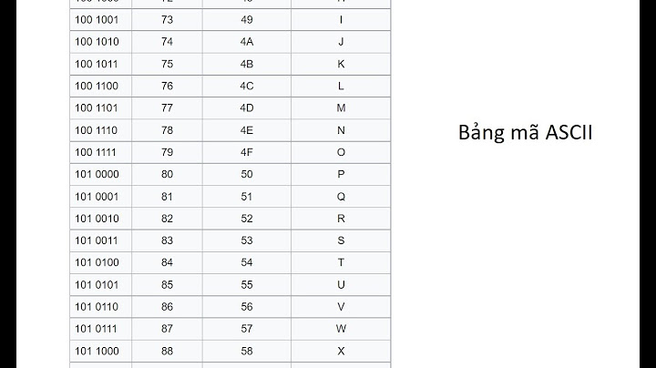 Bảng mã ascii sử dụng bao nhiêu bit