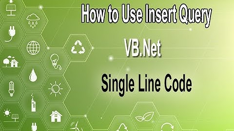 How to Use Insert Query in vb.net