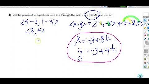 U4T2   Writing Parametric Equations from Two Points