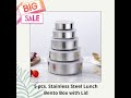 5pcs stainless steel lunch bento box with lid