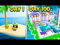 I Spent 100 Days Building A LUXURY 5 STAR RESORT!