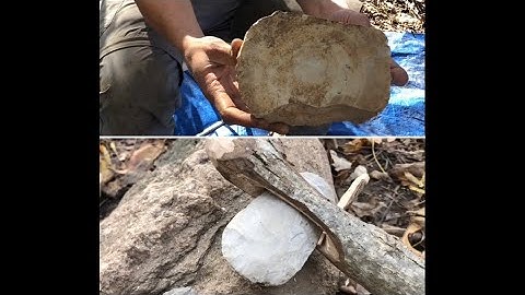 Hornstone Nodule 2 - Spalling and Making a Small Axe
