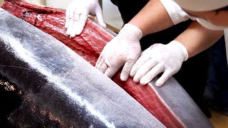 [เวอร์ชันเต็ม] วิธีทำซาซิมิระดับปรมาจารย์หลังจากรื้อปลาทูน่าตัวใหญ่ / รื้อปลาทูน่าดิบ 250,000 ตัว