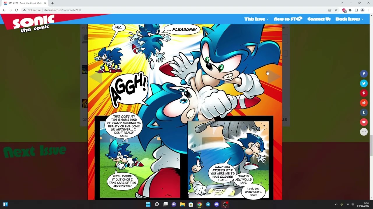 Sonic the Comic Online issue 261 and Exit: Sonic