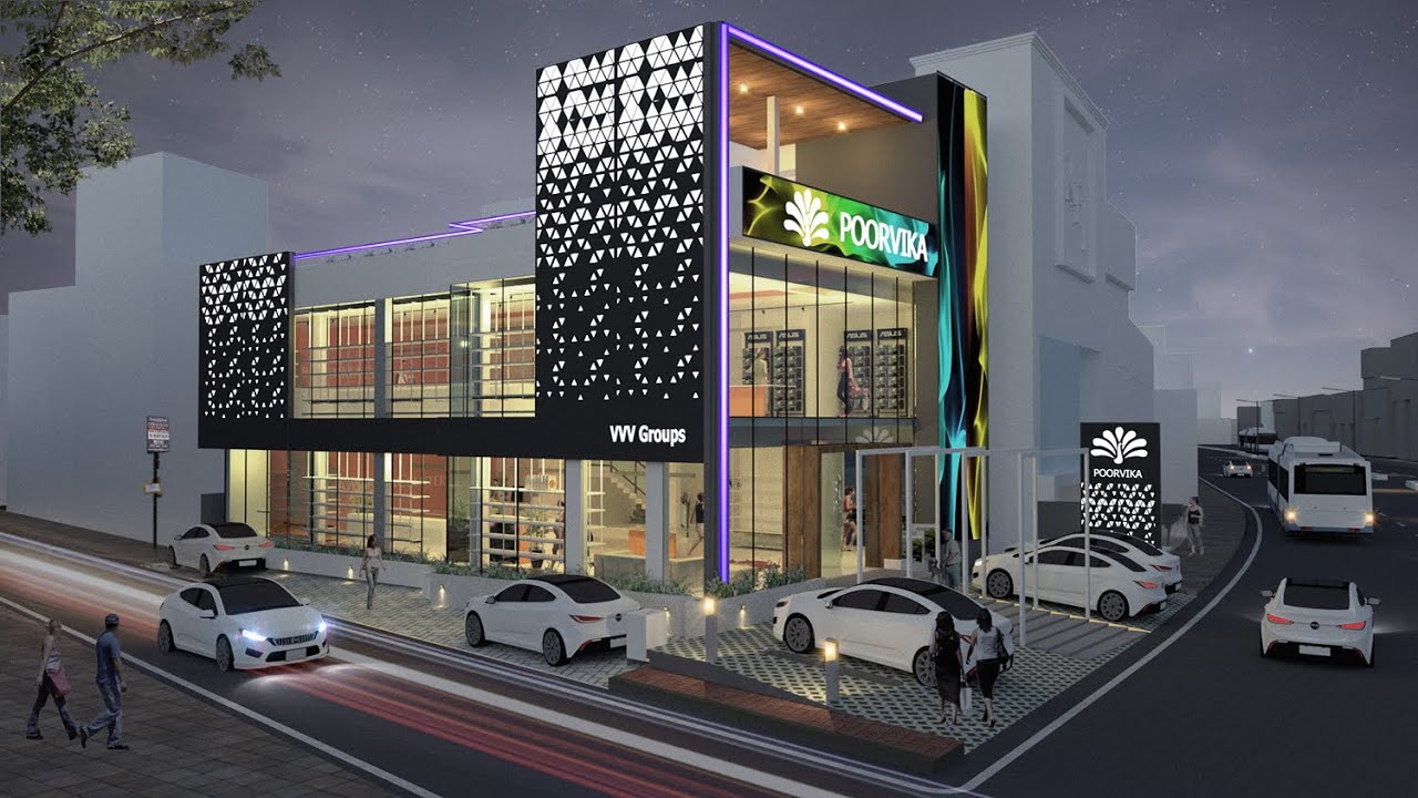 Poorvika Showroom Valasaravakkam by Award Winning CodeD Architects