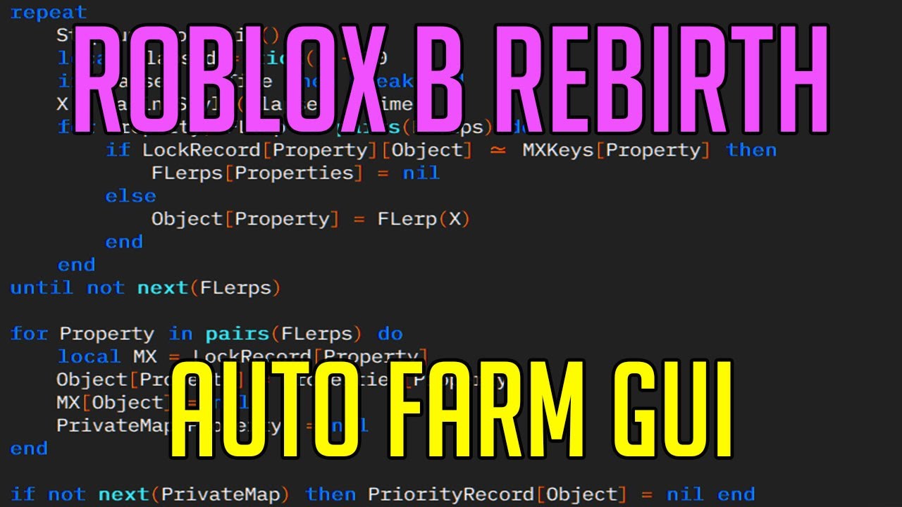 Roblox B Rebirth Hack Script Auto Farm Gui Youtube - rebirth scrip in roblox