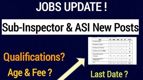 Sub-Inspector New Posts| Si & ASI posts #jkpractice
