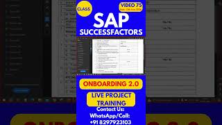 SAP SuccessFactors Onboarding 2 0 Training Online Class 75 13th June 2026 #sapsuccessfactorstraining