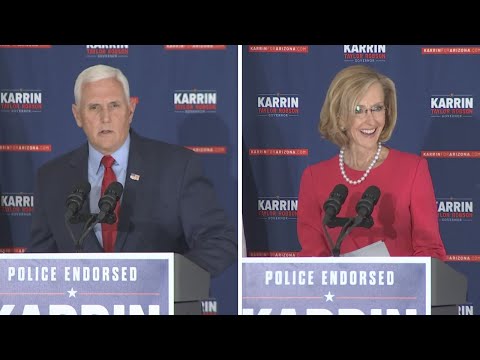 Ex-VP Mike Pence campaigns for gubernatorial candidate Karrin Taylor Robson