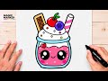 How to Draw a Cute Kawaii Strawberry Milkshake ???????? | Easy Cute Digital Illustration