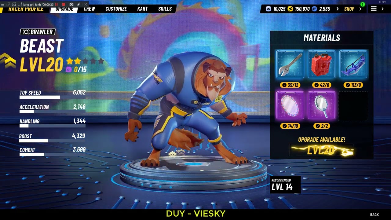 Disney SpeedStorm - Upgrades BEAST to Level 21