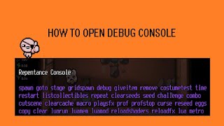 How to open Debug Console in The Binding of Isaac: Repentance