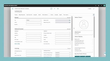 Dynamics Business Central - Vendor Card Creation