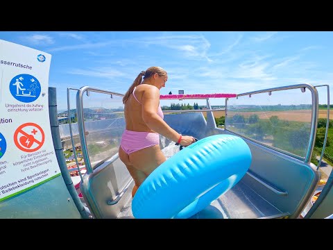 Waterslides at Galaxy Erding in Germany - (Therme Erding)