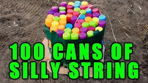Blowing Up 100 Cans of Silly String - DYNAMITE IT