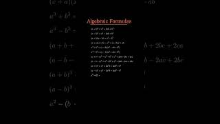 Algebraic Formulas ➡️ Follow @equationacademy for more #math #maths #math#shorts#shortsfeed