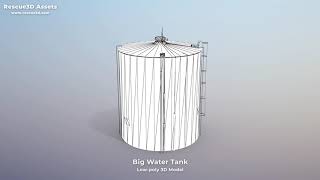 Big Water Tank low-poly 3D model by Rescue3D Assets