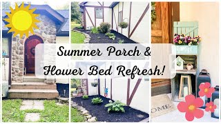 SUMMER PORCH AND FLOWER BED REFRESH | SUMMER PORCH DECORATING IDEAS | SUMMER PORCH MAKEOVER