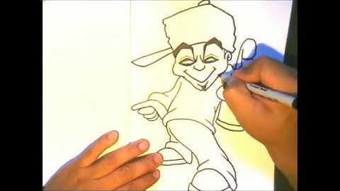 Lets Draw a Graffiti Cartoon Character with a Spraycan