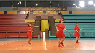 Si Baju Merah - Line Dance - LiesnaJaya,Cui- Cu \u0026 Shinta( Best Dancer), 28 April 2022