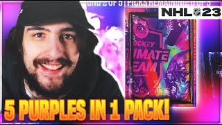 5 PURPLES IN ONE PACK NO MONEY SPENT EPISODE 18. NHL 23 HUT PACK OPENING