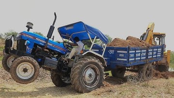 Powertrac 439 di Tractor Stuck In Mud | Pulling Out Jcb 3dx | Powertrac 439 RDX | Loading Sand