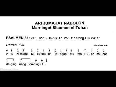 [Batak Toba] Jumat, 29 Maret 2024 - ARI JUMAHAT NABOLON - Marningot Sitaonon ni Tuhan - Taon B