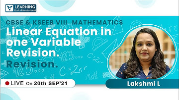 Class 8 CBSE Maths | Linear equations in one variable |KSEEB |CBSE | Lakshmi Ma