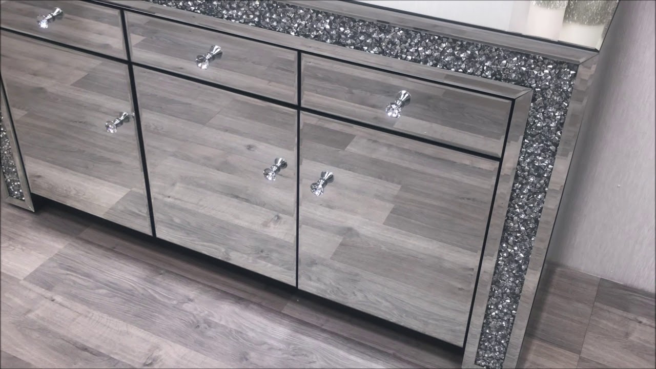 Mirrored Crushed Diamond Sideboard Youtube