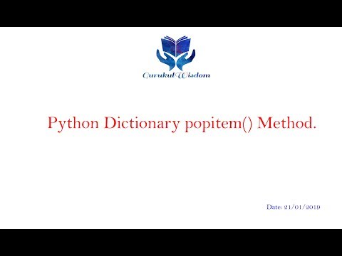 66-Python Dictionary popitem() Method